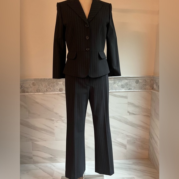 Alex Marie Wrinkle-Free 3 Ps Coordinating Separates Jacket Pants Skirt Navy Sz 6 - Picture 2 of 13